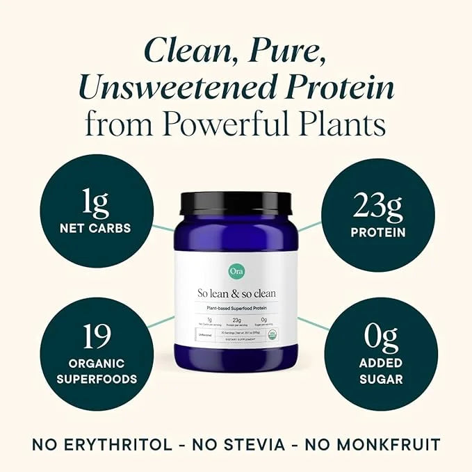 Ora Organic Vegan Protein Powder 23g Plant 20 Servings,