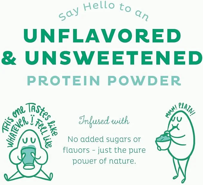KOS Vegan Protein Powder, Unflavored & Unsweetened 20 Servings
