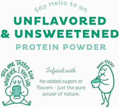 KOS Vegan Protein Powder, Unflavored & Unsweetened 20 Servings