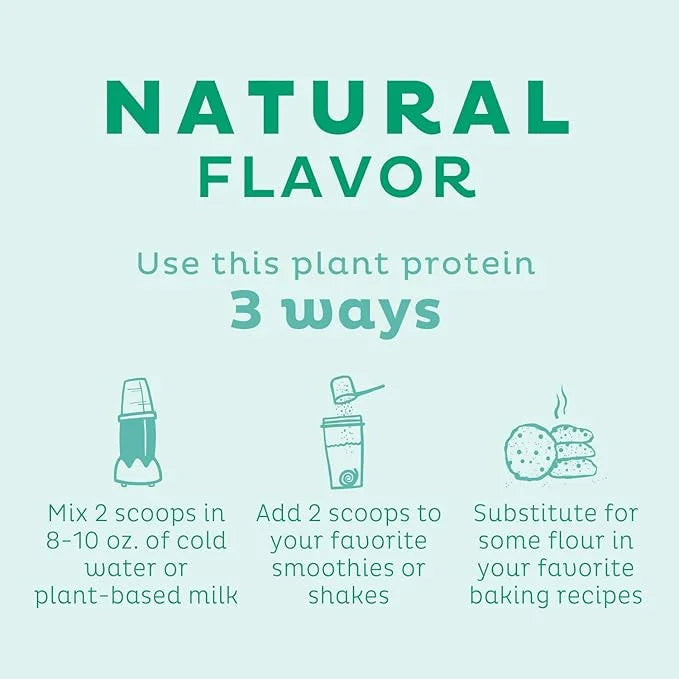 KOS Vegan Protein Powder, Unflavored & Unsweetened 20 Servings