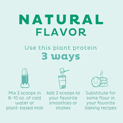 KOS Vegan Protein Powder, Unflavored & Unsweetened 20 Servings