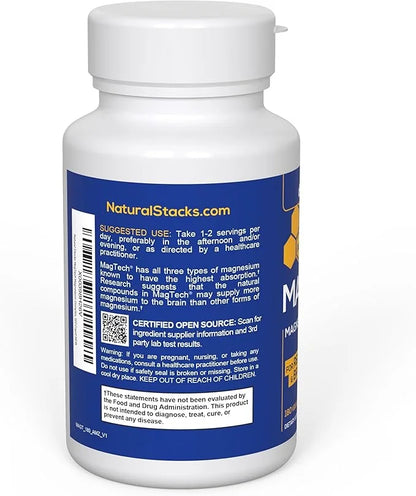 MagTech Magnesium Supplement 3 Forms 180 Magnesium
