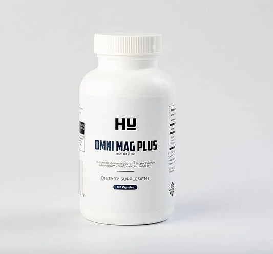 HU-Omni MAG Plus D3+K2+Mg: Vitamin D Supplement D3 5,000 5,000 IU, K2 120 120 mcg(MK7), mcg(MK7), MG 75mg - 120 Capsules