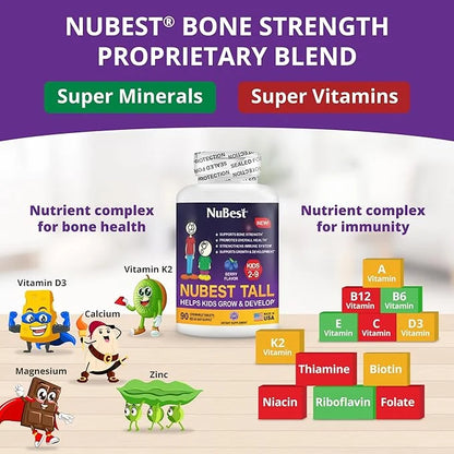 NuBest Tall Kids 2 to 9 - 90 Chewable 3 Pack