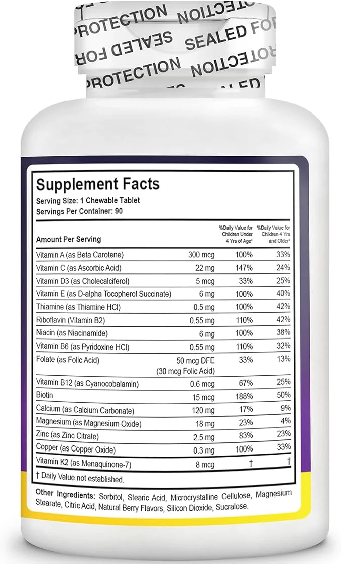 NuBest Tall Kids 2 to 9 - 90 Chewable 3 Pack