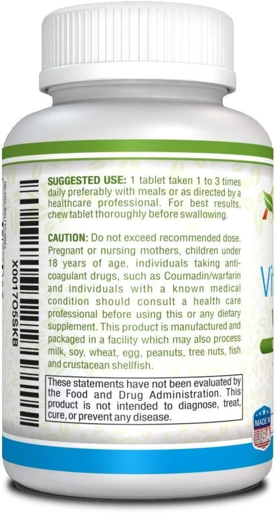Athena - Vitamin D3 2000IU K2 (MK7) (MK7) - 90 Chewable