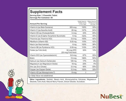NuBest Tall Kids 2 to 9 - 60 Chewable 1 Month