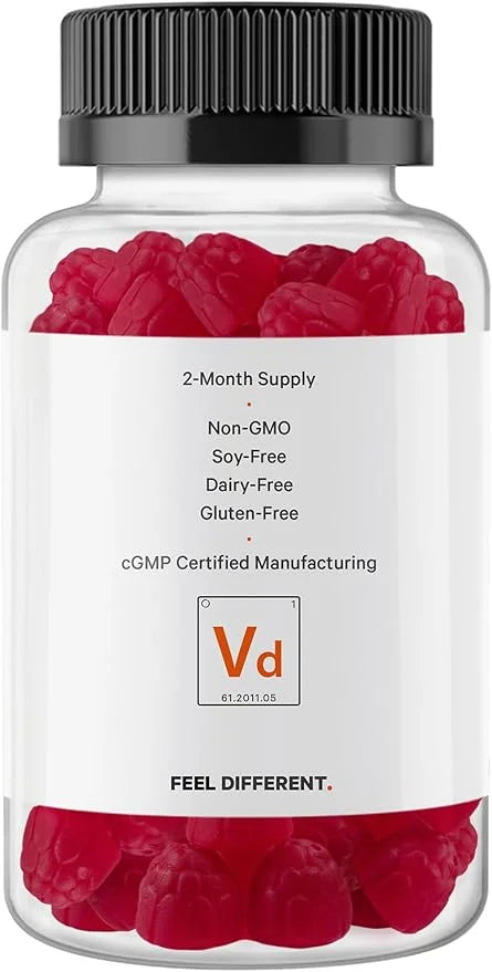 Codeage Vitamin D3 Gummy Vitamins, Vitamin D3 5000 5000 IU 125 mcg, 60 Count