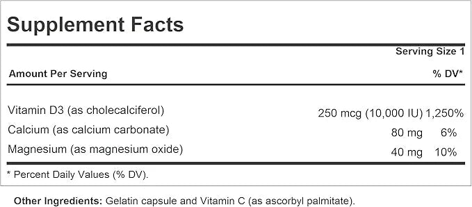 ANDREW LESSMAN Vitamin D3 10,000 IU 180 Capsules