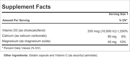 ANDREW LESSMAN Vitamin D3 10,000 IU 180 Capsules
