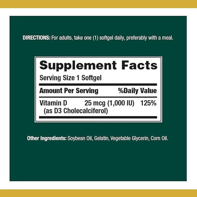 Nature's Bounty Vitamin D3 1000 IU 350 Count