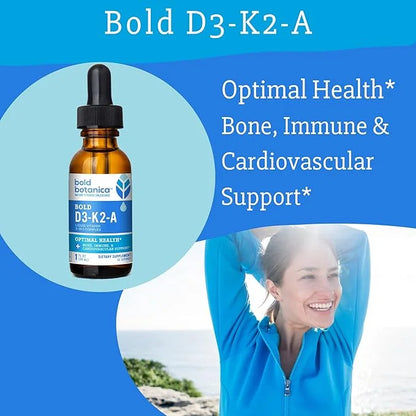 D3-K2-A, Liquid Vitamin Complex, Vegan Vitamin D3 from K2 (MK7) (MK7) and 1 FL (30mL)