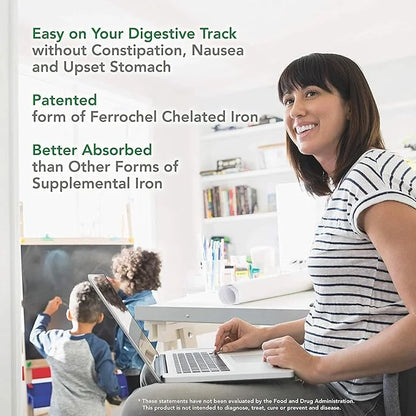 PlantFusion Vegan Iron Supplements from, Premium (25mg), Plus B12, 90 90 Veggie