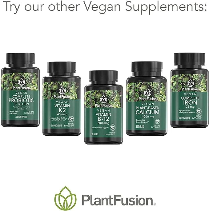 PlantFusion Vegan Iron Supplements from, Premium (25mg), Plus B12, 90 90 Veggie