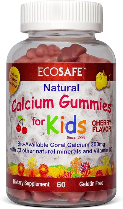 Coral Calcium Vitamin D3 Kids Gummy, 300 mg 800 IU D3-60 Gummies (1 Pack)