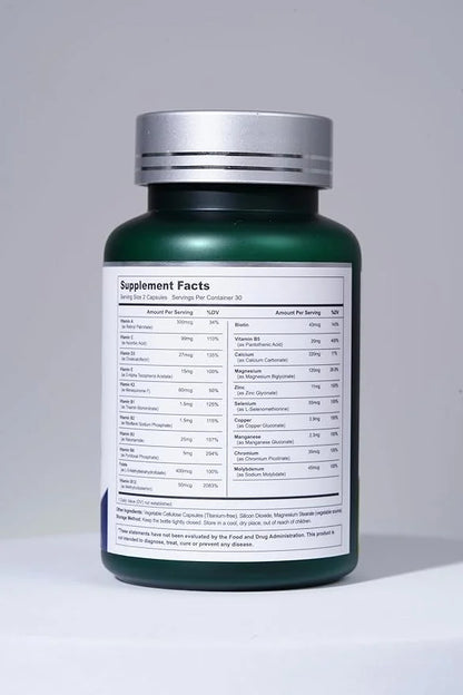 21 Vitamins &Minerals, All-in-One Support, Multivitamin K2, Vitamin D3, Vitamin B12, B6, B6, Folate, 60 Capsules