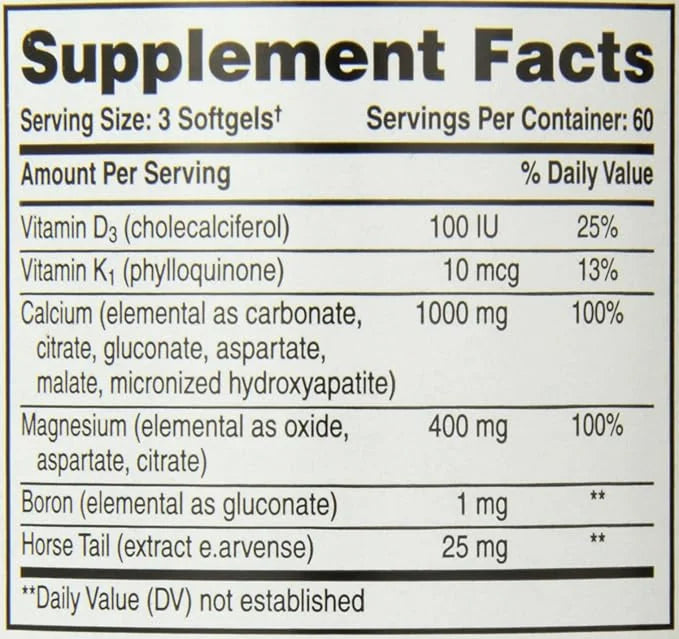Phyto-Therapy Liquid Calcium with Magnesium Softgels, 1000 mg, 180 Count