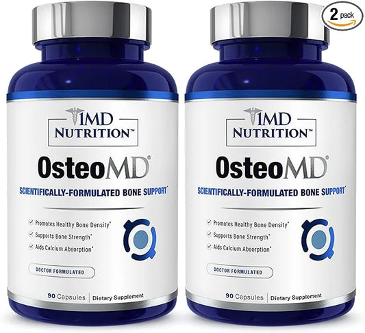 1MD Nutrition OsteoMD for Comprehensive Bone Support D3 & K2 | 180 Capsules (2-Pack)