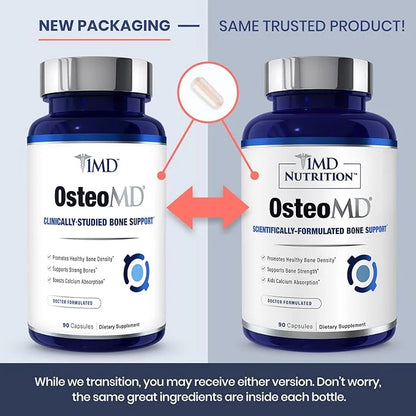1MD Nutrition OsteoMD for Comprehensive Bone Support D3 & K2 | 180 Capsules (2-Pack)
