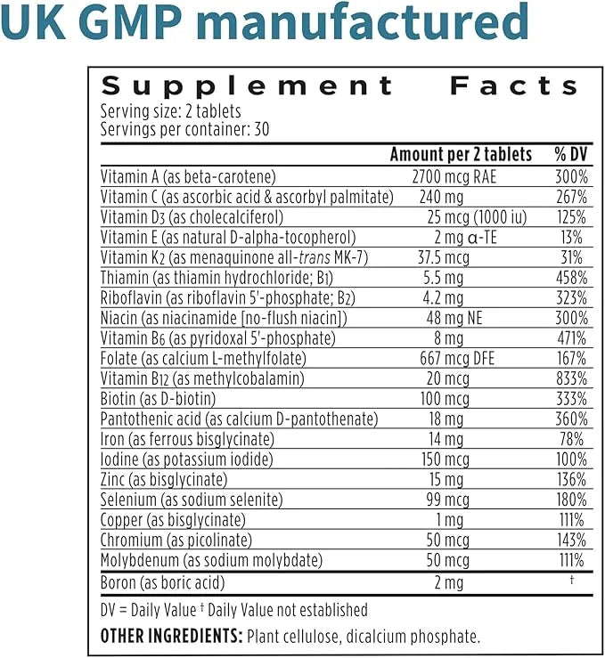 Advanced Women's Multivitamin, Methylated Folate 60 Tablets,