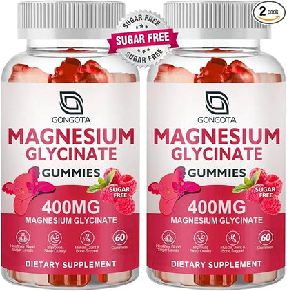 Magnesium Glycinate Gummies 400 mg 100 mg B6 Supports 120 Gummies
