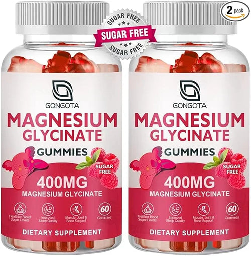 Magnesium Glycinate Gummies 400 mg 100 mg B6 Supports 120 Gummies