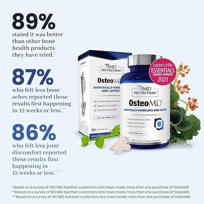 1MD Nutrition OsteoMD for Comprehensive Support D3 & K2-90 Capsules