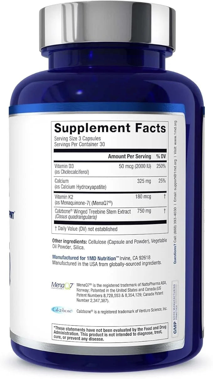 1MD Nutrition OsteoMD for Comprehensive Support D3 & K2-90 Capsules