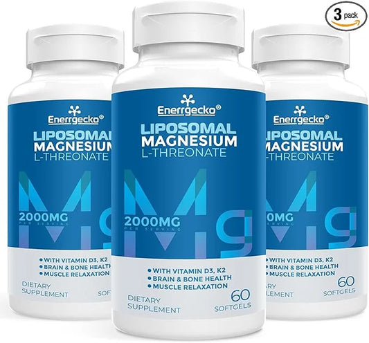 Liposomal Magnesium L-Threonate Softgels 2000mg D3 & K2 - 60 Softgels