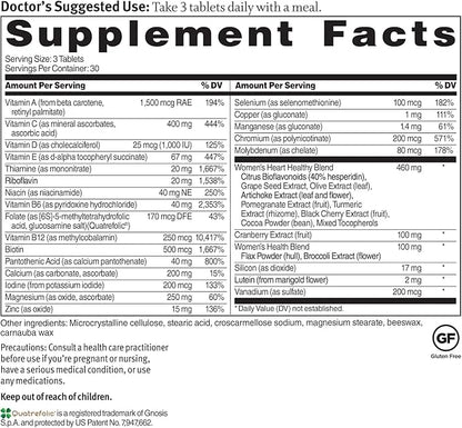 Dr. Sinatra Heart Healthy Multivitamin 1000 IU, B12, C, 90 Tablets (30-Day Supply)
