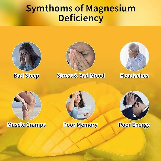 90 CT Magnesium Glycinate Gummies 1000mg B6, CoQ10 CoQ10 for 90 Mango