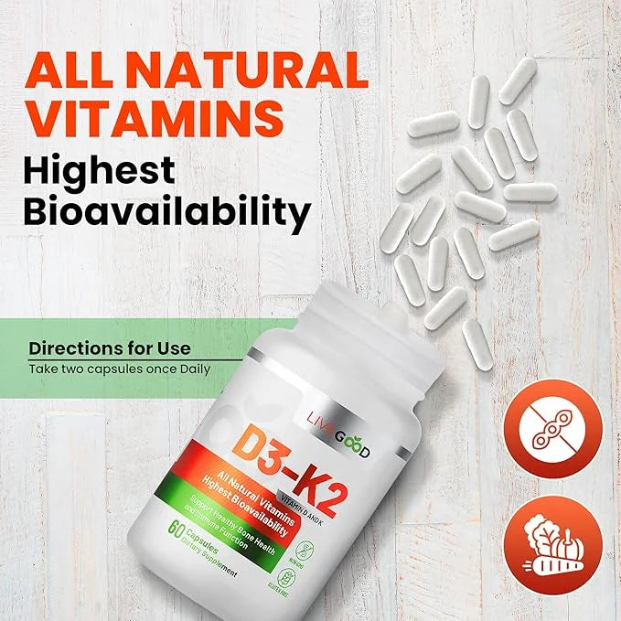 LIVEGOOD™ Vitamin D3 + K2 All 60 Capsules