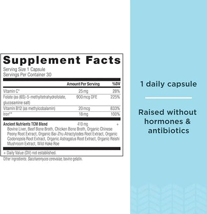 Iron Supplement by Ancient Nutrition, 18mg 30 Capsules