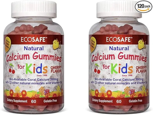 Coral Calcium Vitamin D3 Kids Gummy, 300 mg 800 IU D3-60 Gummies (2 Pack)