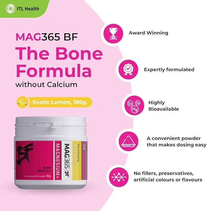 MAG365 Magnesium | ITL Health | B6, D3, D3, K2 K2 | 180g Powder