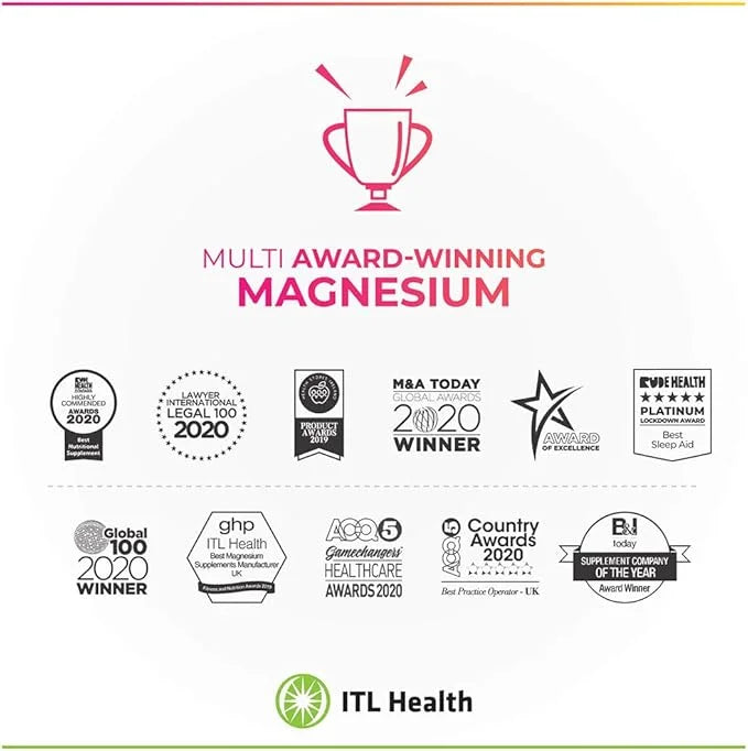 MAG365 Magnesium | ITL Health | B6, D3, D3, K2 K2 | 180g Powder