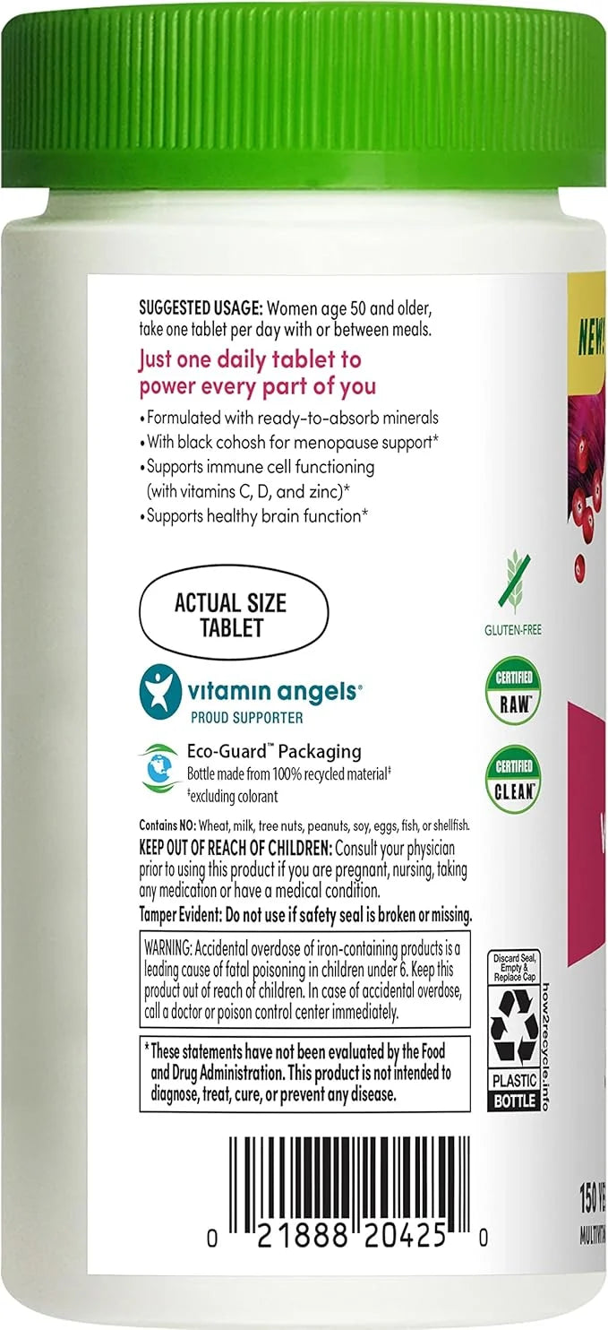 Rainbow Light Multivitamin for Women 50+, 50+ Multivitamin 150 Tablets