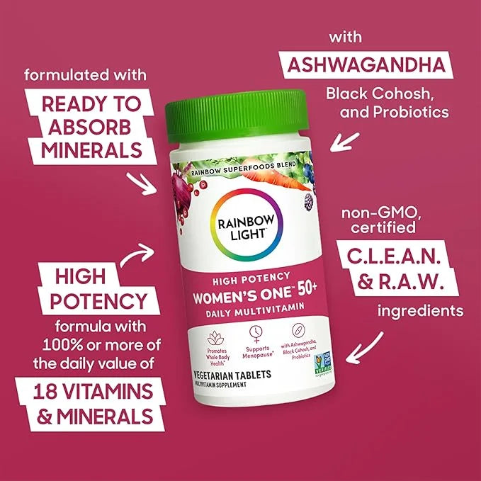 Rainbow Light Multivitamin for Women 50+, 50+ Multivitamin 150 Tablets
