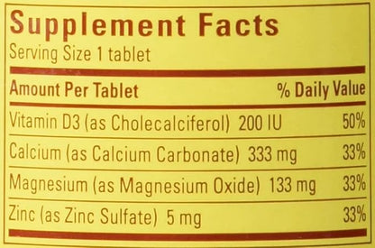 Nature Made Calcium Magnesium & Zinc 100 ct