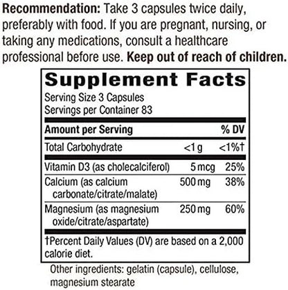 Nature’s Way Calcium-Magnesium-Vitamin D3 250 Capsules 2)