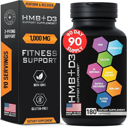 Advanced HMB Vitamin D3 Supplement 1,000mg Formula 180 Capsules