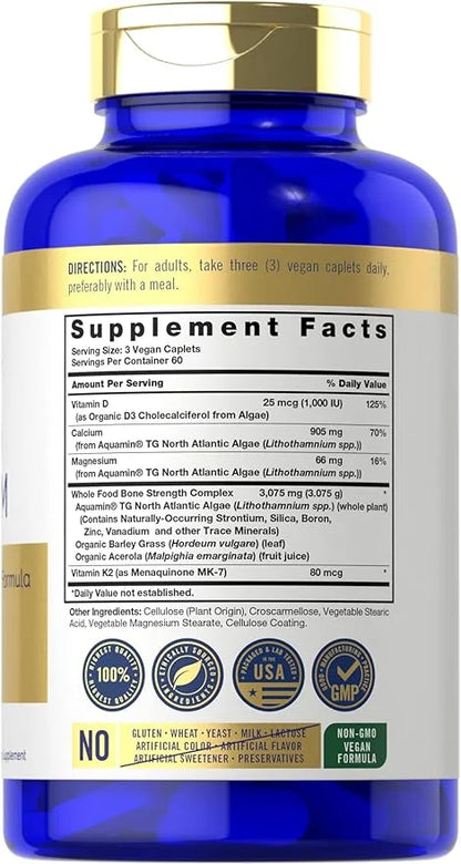 Carlyle Plant Based Calcium with Vitamin K2, D3, D3, Magnesium 180 Vegan