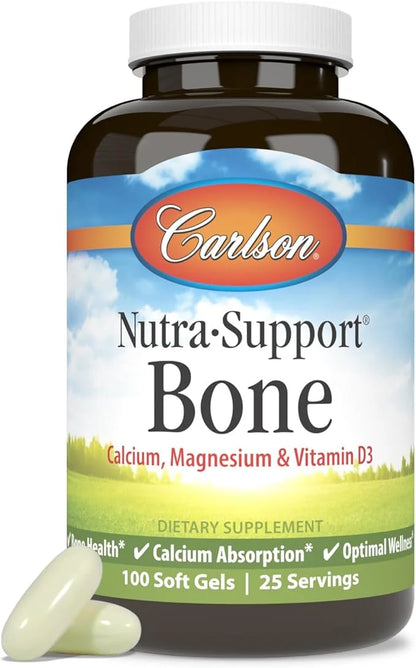 Carlson - Nutra-Support Bone, Calcium, Magnesium D3, Bone 100 Softgels