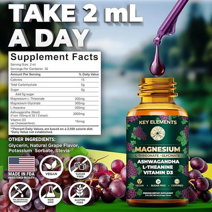 [Sleep, Mood, Calm] Liquid Magnesium L-Threonate D3 with