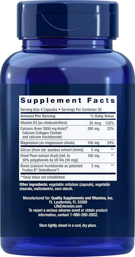 Life Extension Bone Strength Collagen Formula, D3, magnesium 120 capsules
