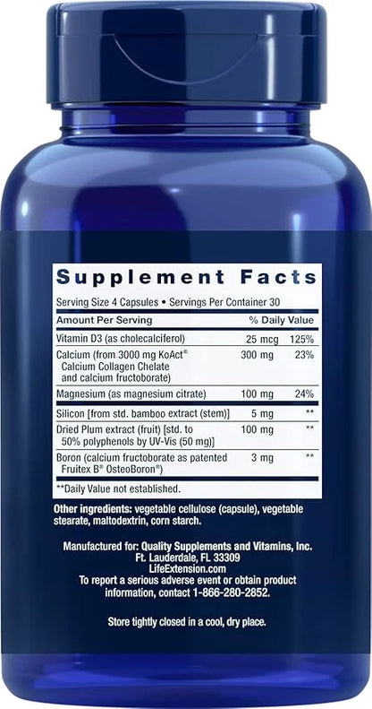 Life Extension Bone Strength Collagen Formula, D3, magnesium 120 capsules