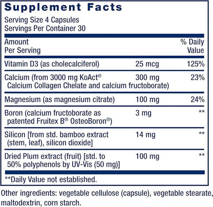 Life Extension Bone Strength Collagen Formula, D3, magnesium 120 capsules