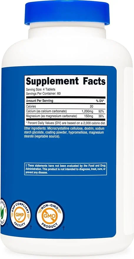 Nutricost Calcium & Magnesium Carbonate 240 1200mg of 150mg of 60 Servings-