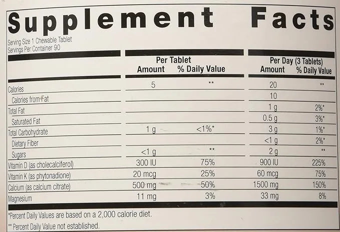 Bariatric Advantage Calcium Citrate Chewable 500 mg 270 Count