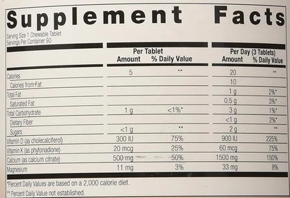 Bariatric Advantage Calcium Citrate Chewable 500 mg 270 Count
